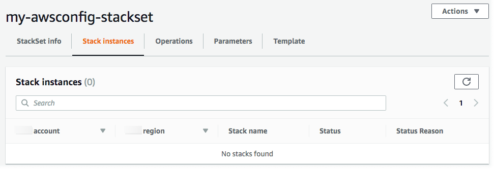 
                        使用堆栈集详细信息页面的堆栈实例选项卡查看有关堆栈实例的信息。
                    