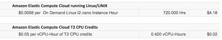 
               T2 无限实例的账单示例
            