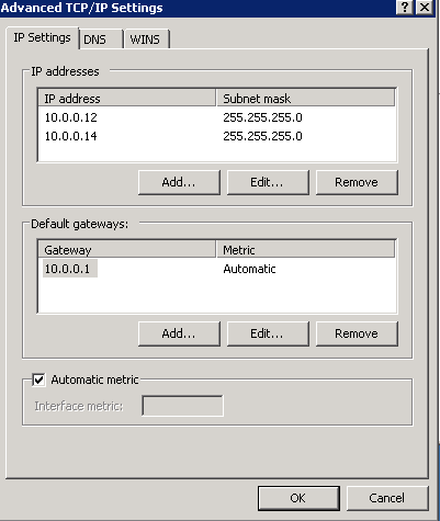 
               “IP 设置”选项卡
            