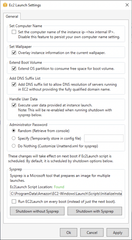 
							EC2 Launch Settings 应用程序
						