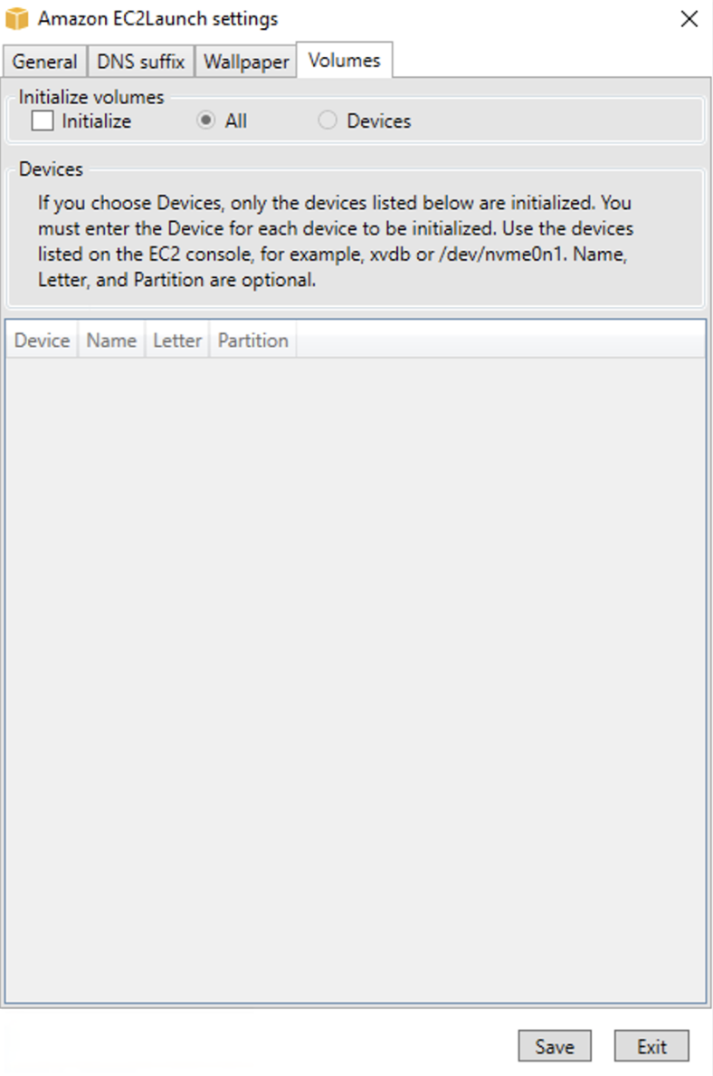 
                            EC2 Launch Settings 应用程序
                        