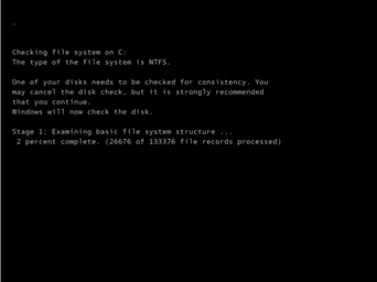
                        Chkdsk 屏幕
                    