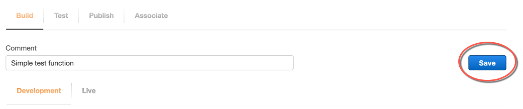 
                        CloudFront 控制台中的函数页面的 Build (构建) 选项卡。
                    