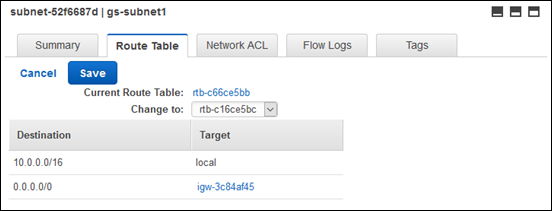 
                            编辑子网的路由表
                        