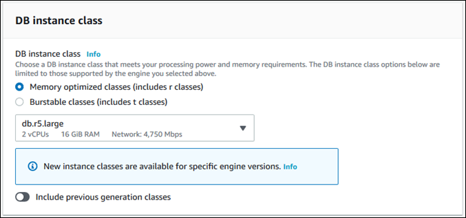 
                数据库实例类的屏幕截图。
              