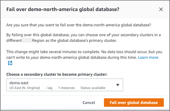 
                 选择要提升的辅助数据库集群
               