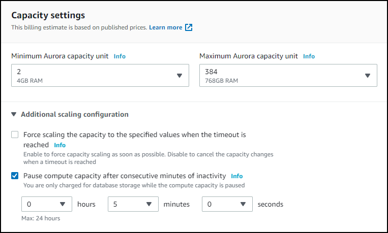 
                            使用控制台设置 Aurora PostgreSQL Serverless 数据库集群的容量
                        