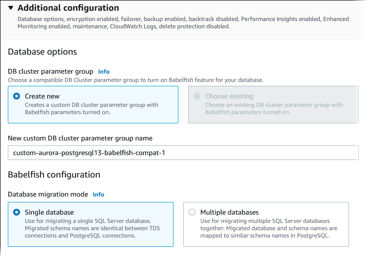 
							为 SQL Server 数据库选择迁移模式。
						