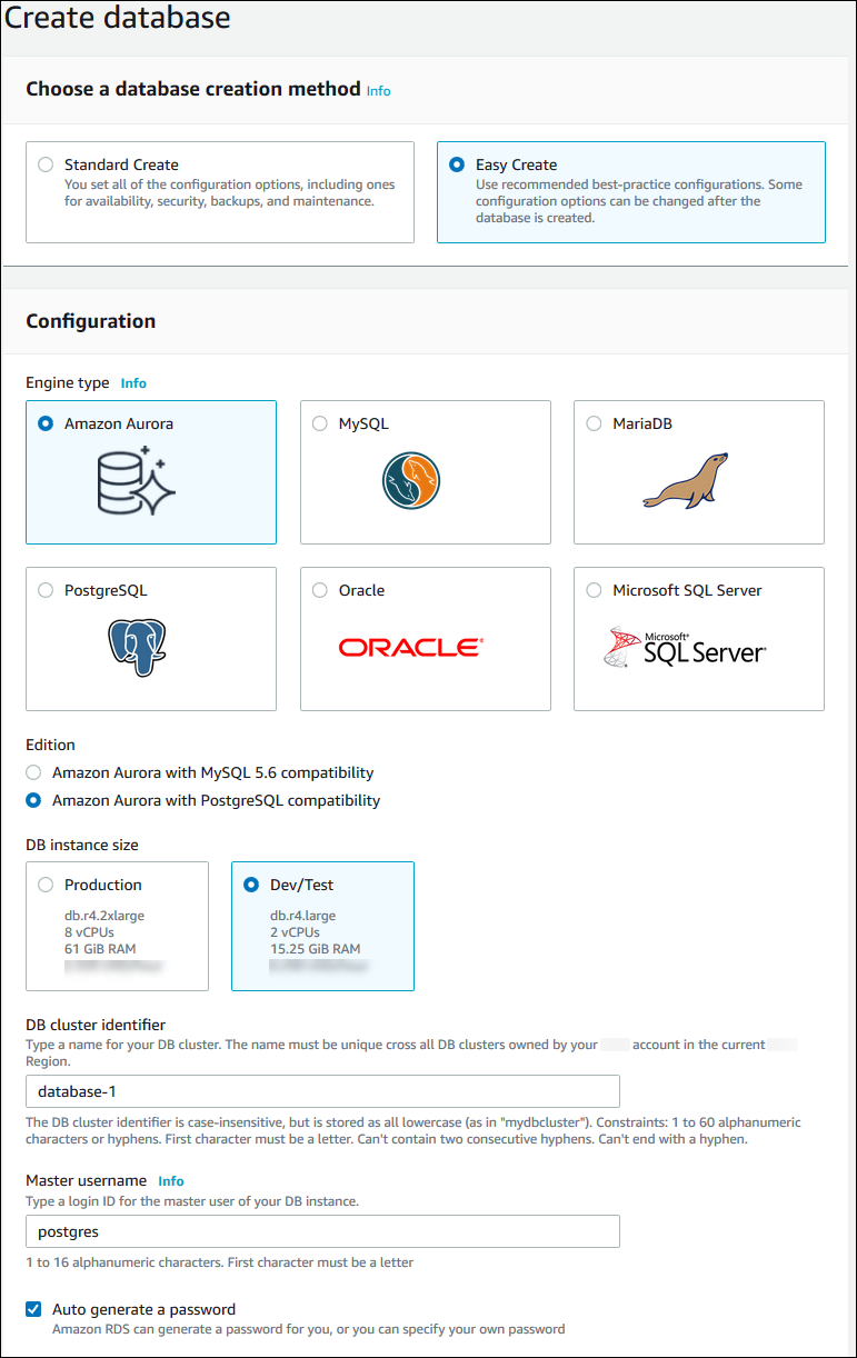 
							“创建数据库”页面
						