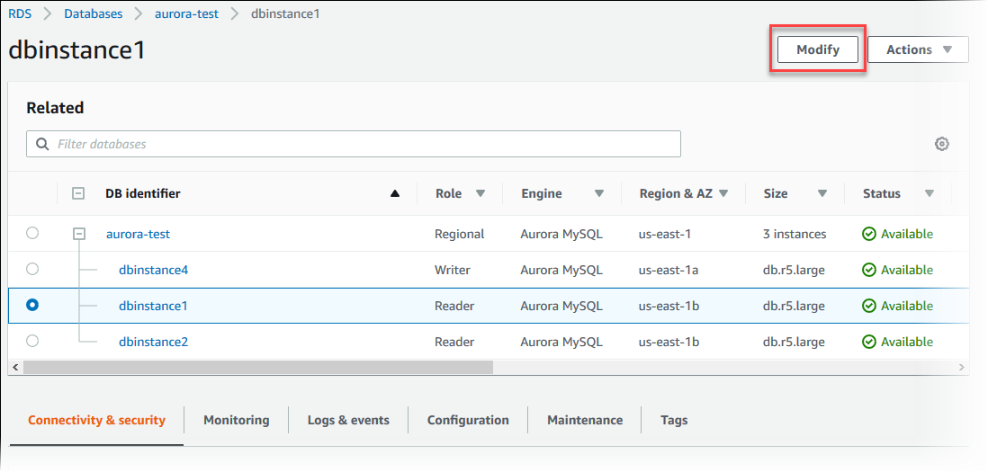
                                        修改数据库实例
                                    