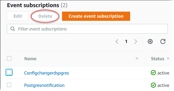 
                                删除事件通知订阅
                            