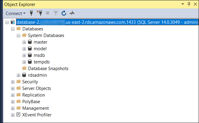 
                                Object Explorer 中显示系统数据库
                            