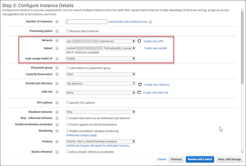 
                                配置实例详细信息
                            
