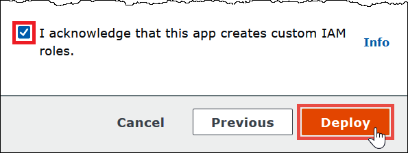 
                        从 Amazon Lambda 控制台部署 Lambda 函数应用程序。
                    