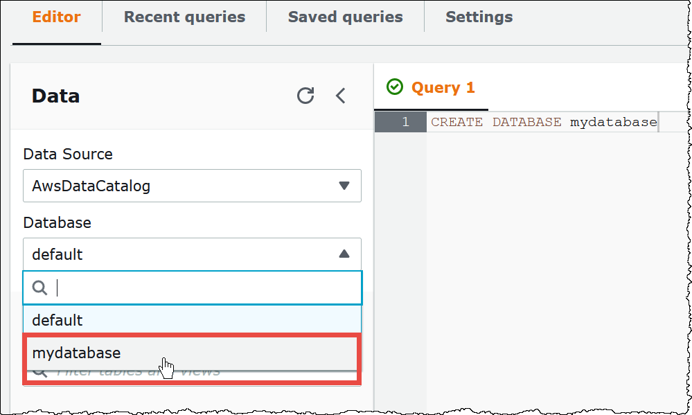 
                        选择您创建的数据库。
                    