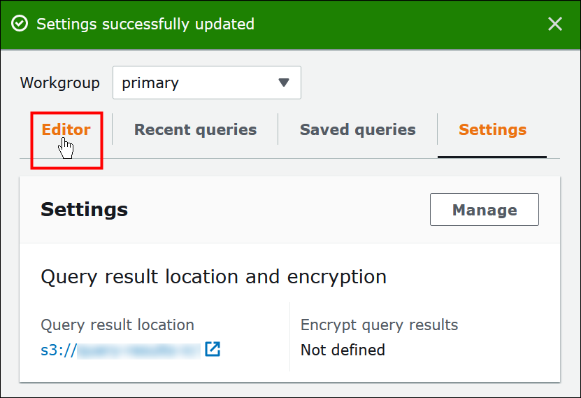 
                        选择 Editor（编辑器）。
                    