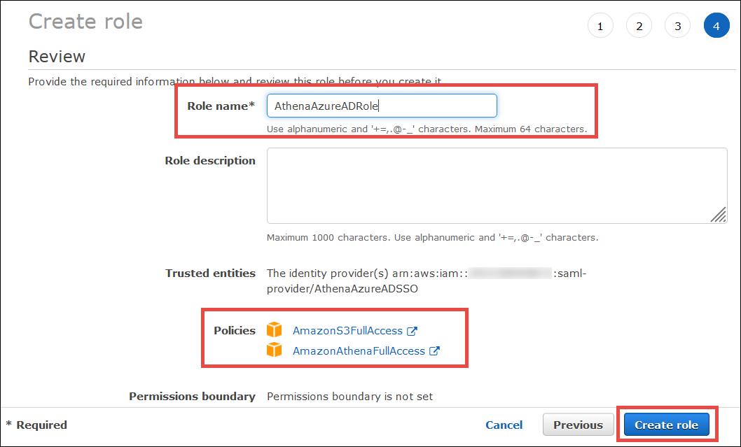 
                            选择 Create role（创建角色）。
                        