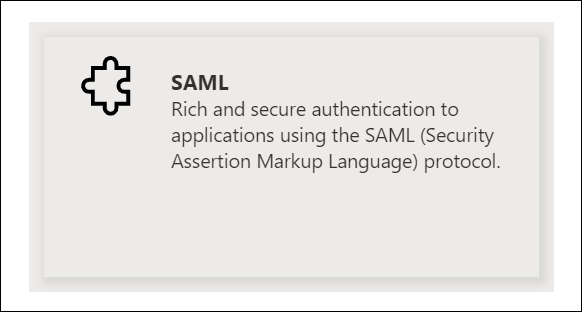 
                        选择 SAML。
                    