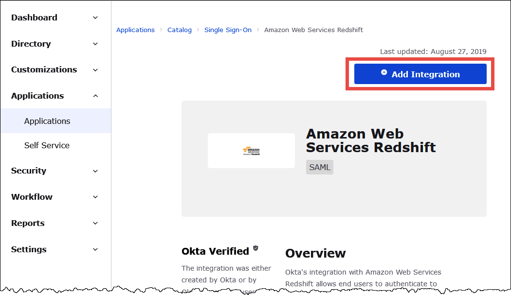 
                        选择 Add Integration（添加集成）。
                    