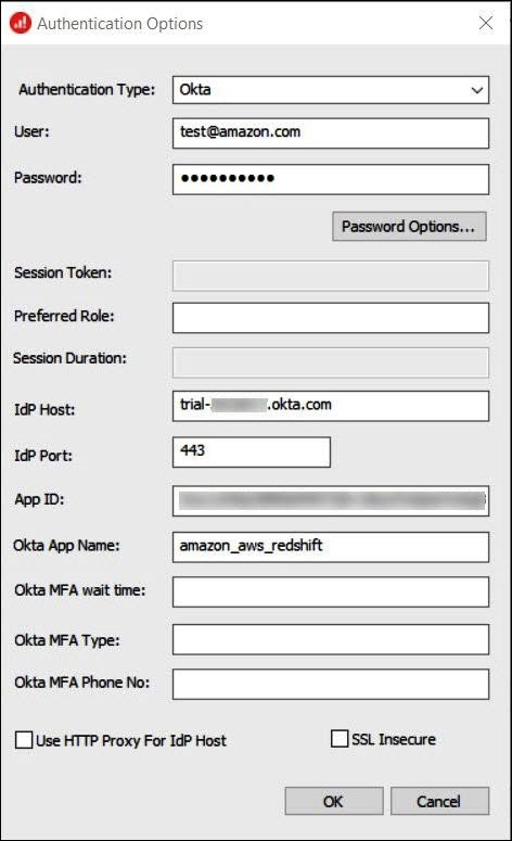 
                                输入身份验证选项。
                            