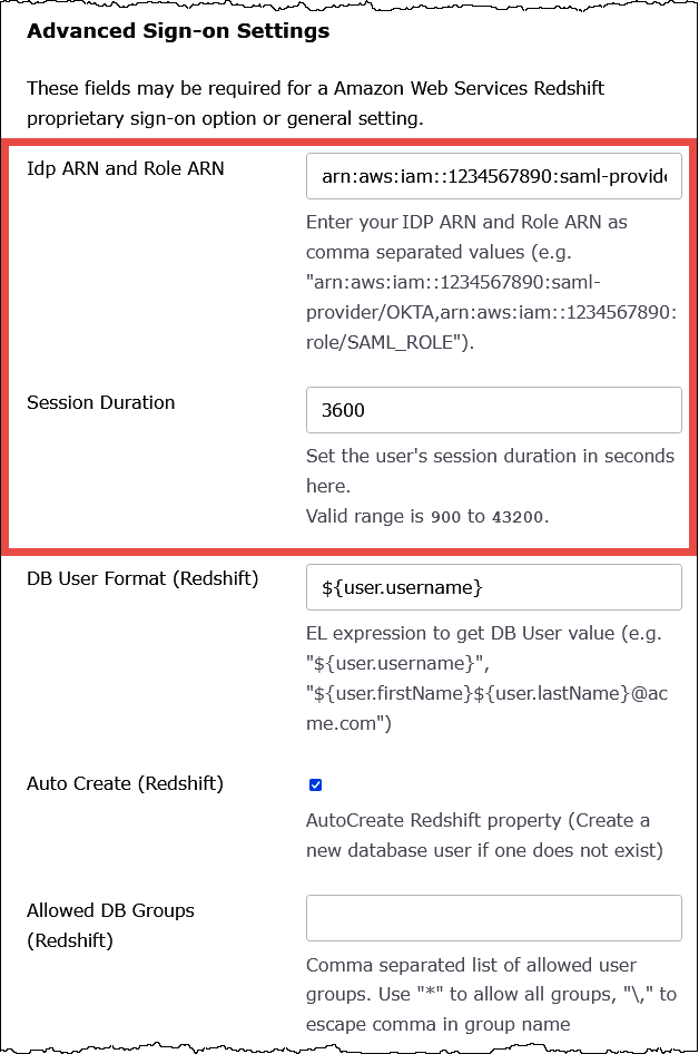 
                                输入高级登录设置。
                            