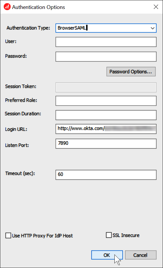 
                        输入身份验证选项。
                    