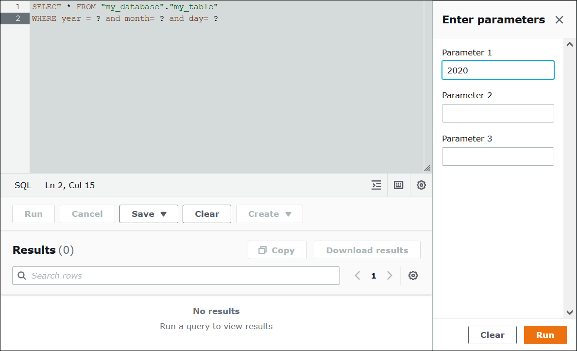 
                            按顺序输入查询参数的值
                        
