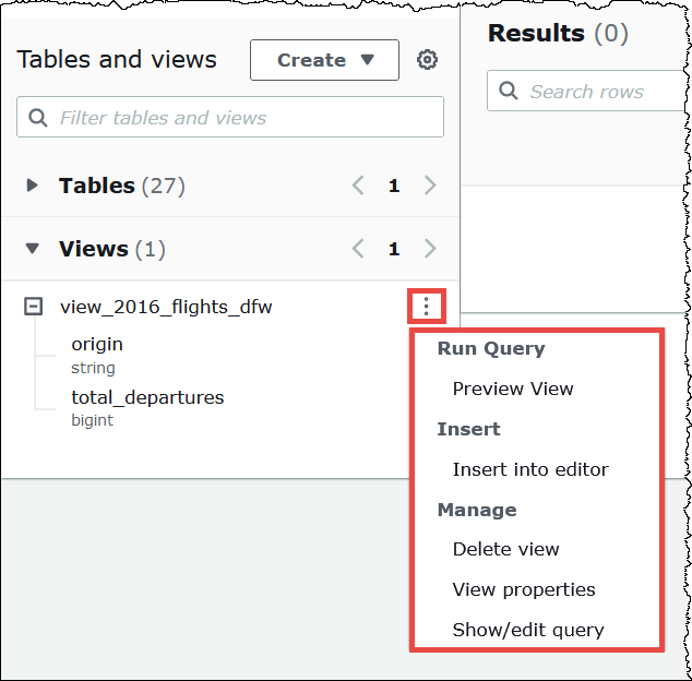 
                        视图的操作菜单。
                    