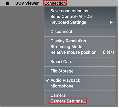 
                网络摄像机菜单选项
              