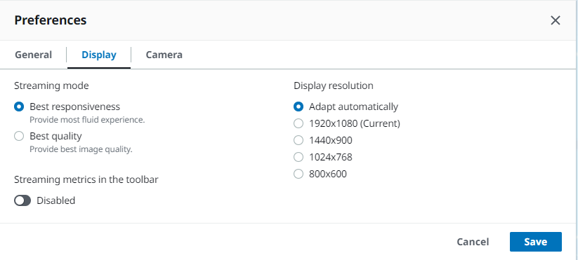 
            “显示” 是 “首选项” 模式中从左起的第二个选项卡。
          