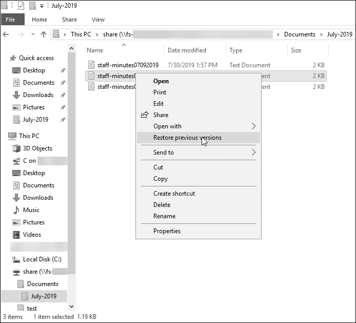 
      在 Windows 文件浏览器中恢复以前的版本 
    