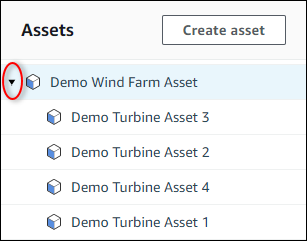 
            Amazon IoT SiteWise "Demo Wind Farm Asset“Select (层次结构)
          