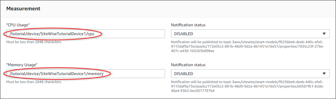 
            Amazon IoT SiteWise设备队列资产属性别名屏幕截图。
          