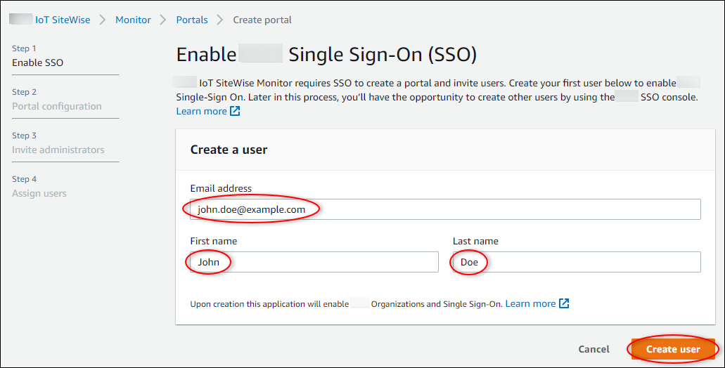 
                “启用”Amazon IAM Identity Center (successor to Amazon Single Sign-On)“Create Sign-On (Sign-On))))))” 页面。
              