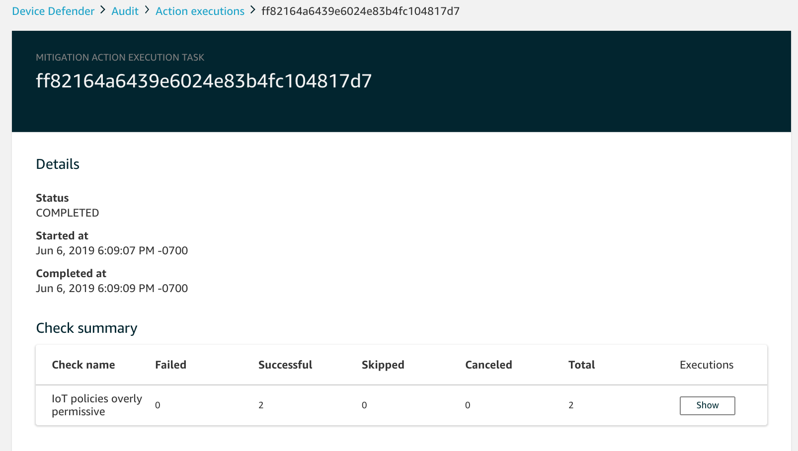 
              审核缓解操作任务的详细信息。
            