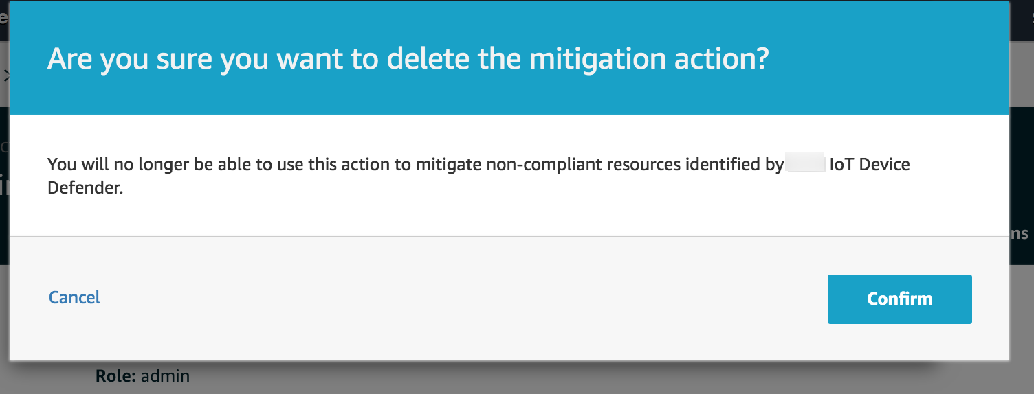 
                Are you sure you want to delete the mitigation action（是否确定要删除缓解操作）确认窗口。
              