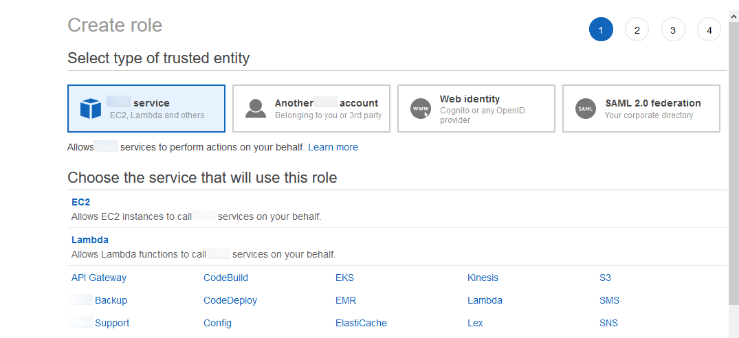 
              设置 IAMAmazon IoT EventsIAM 控制台中的服务角色。
            