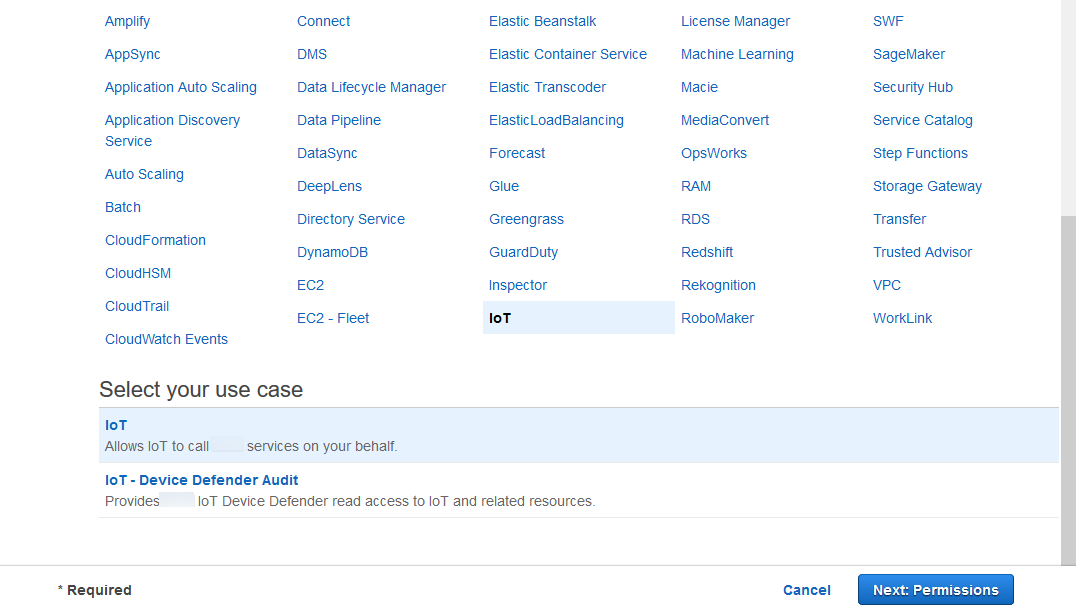 
              设置 IAMAmazon IoT EventsIAM 控制台中的服务角色。
            