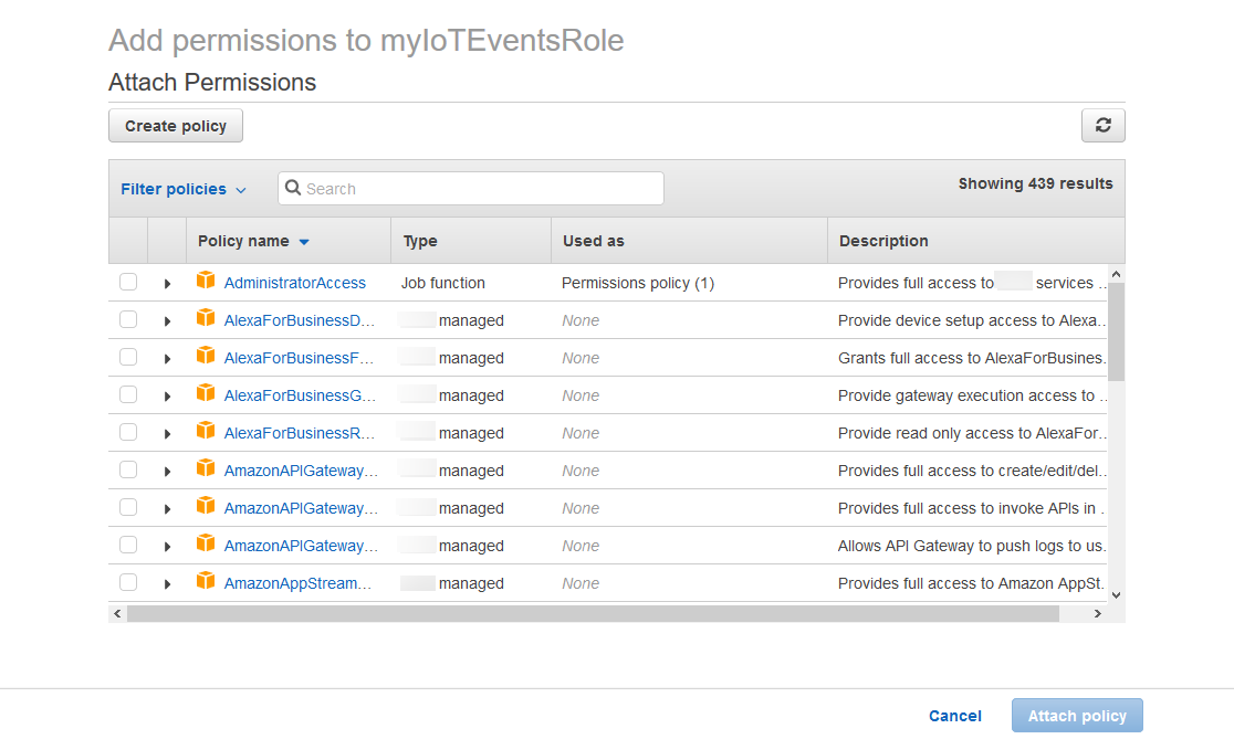 
              设置 IAMAmazon IoT EventsIAM 控制台中的服务角色。
            