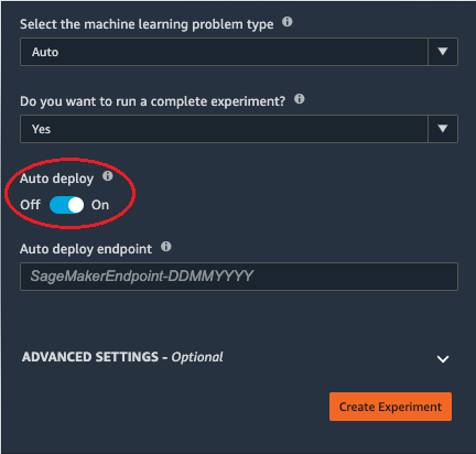 
            Select决定使用自动部署。.
          