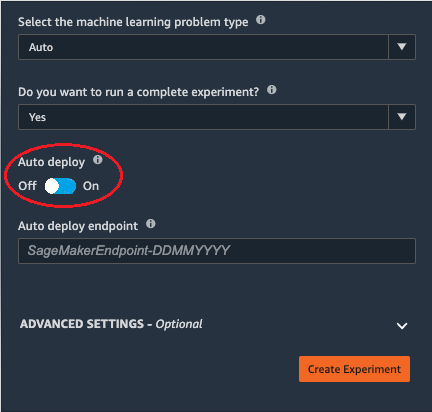 
            Select决定使用自动部署。.
          