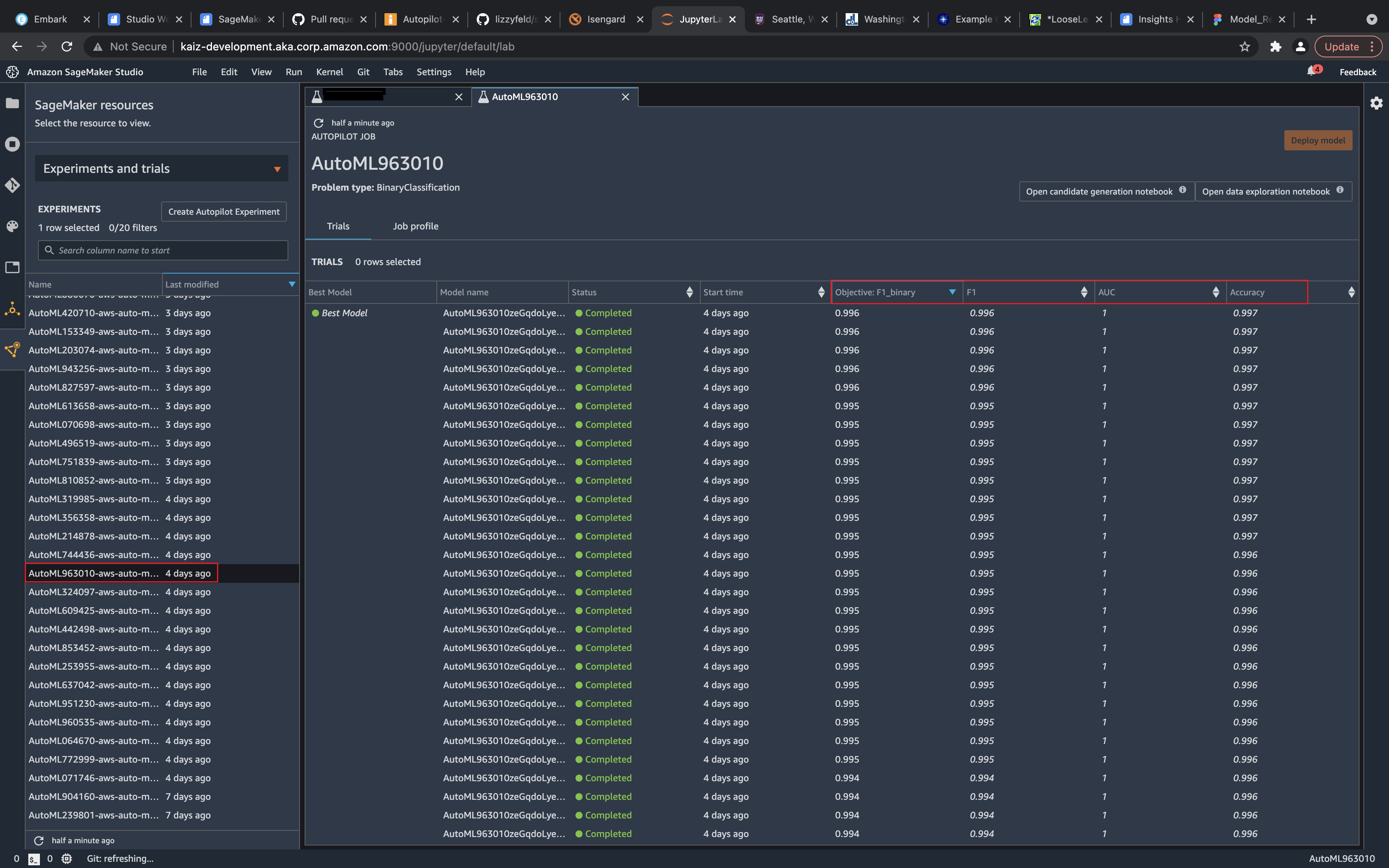
            Select描述 AutoML Job.
          