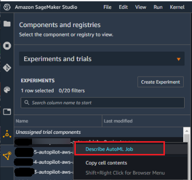 
            Select描述 AutoML Job.
          