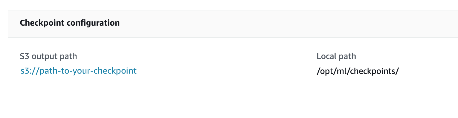 
                        培训作业的 Job 设置页面中的检查点配置部分。
                    