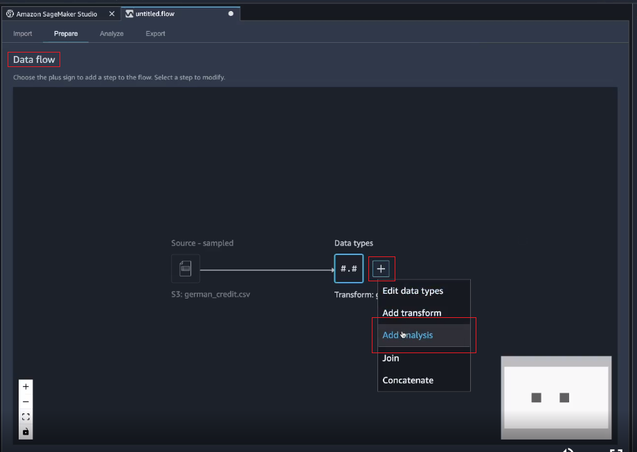 
                        为导入的数据添加分析。
                    