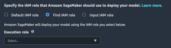 
              JumpStart Security Settings IAM section with Find IAM role selected.
            