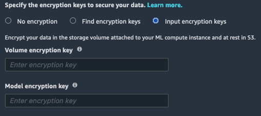 
              JumpStart Security Settings encryption section with Input encryption keys selected.
            
