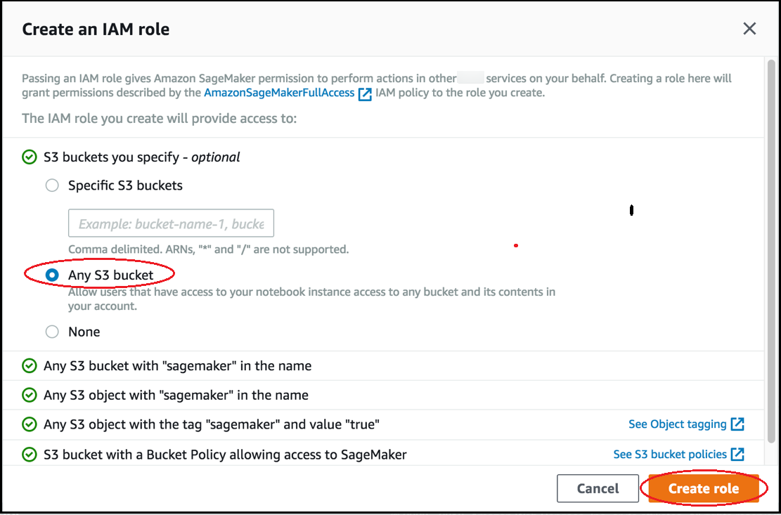 
                        创建 IAM 角色。
                    