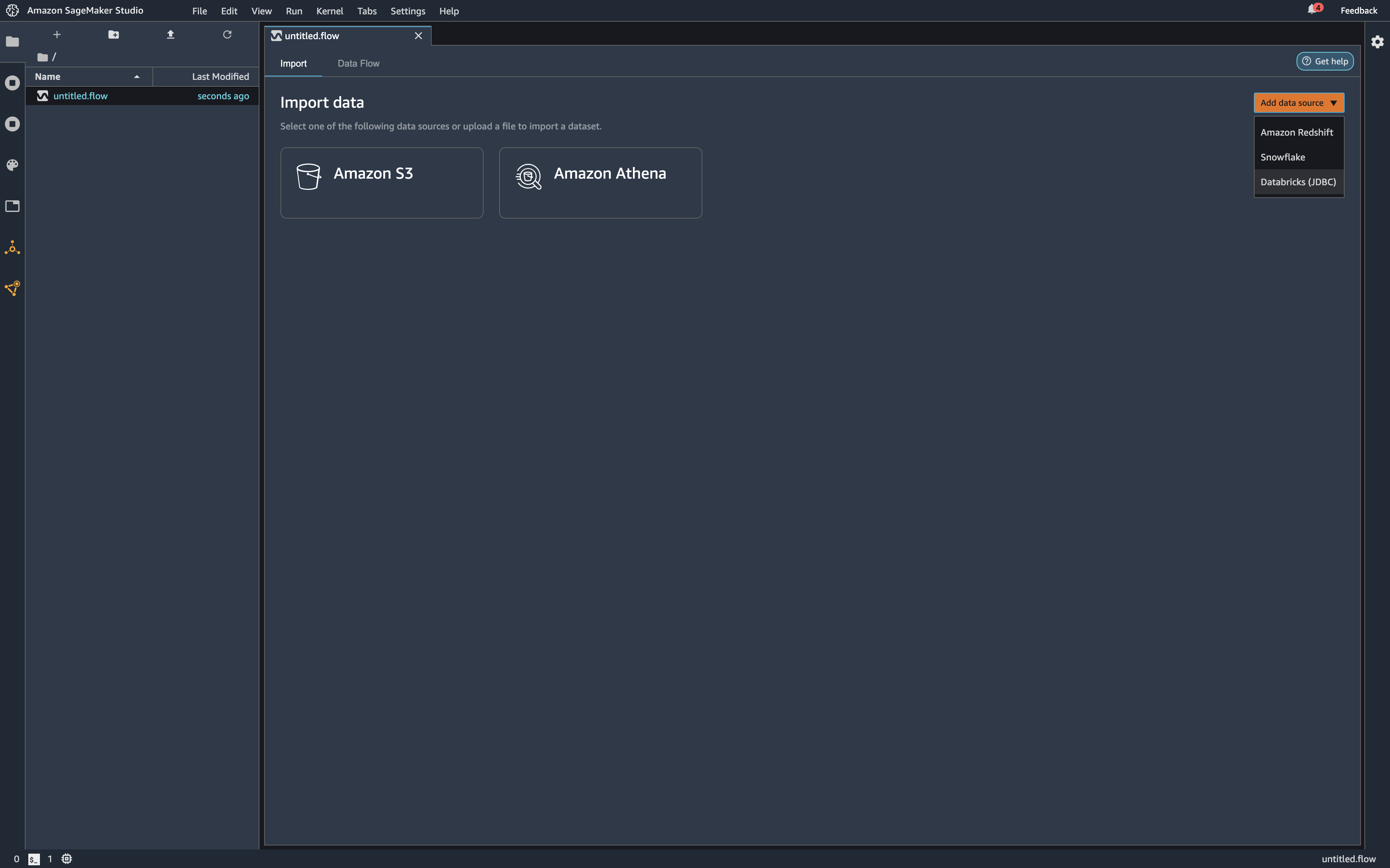 
                        Databricks (JDBC)位于屏幕的右上角。
                    